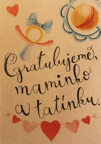 Přáníčko BeBechy – recyklovaný papír – Gratulujeme
